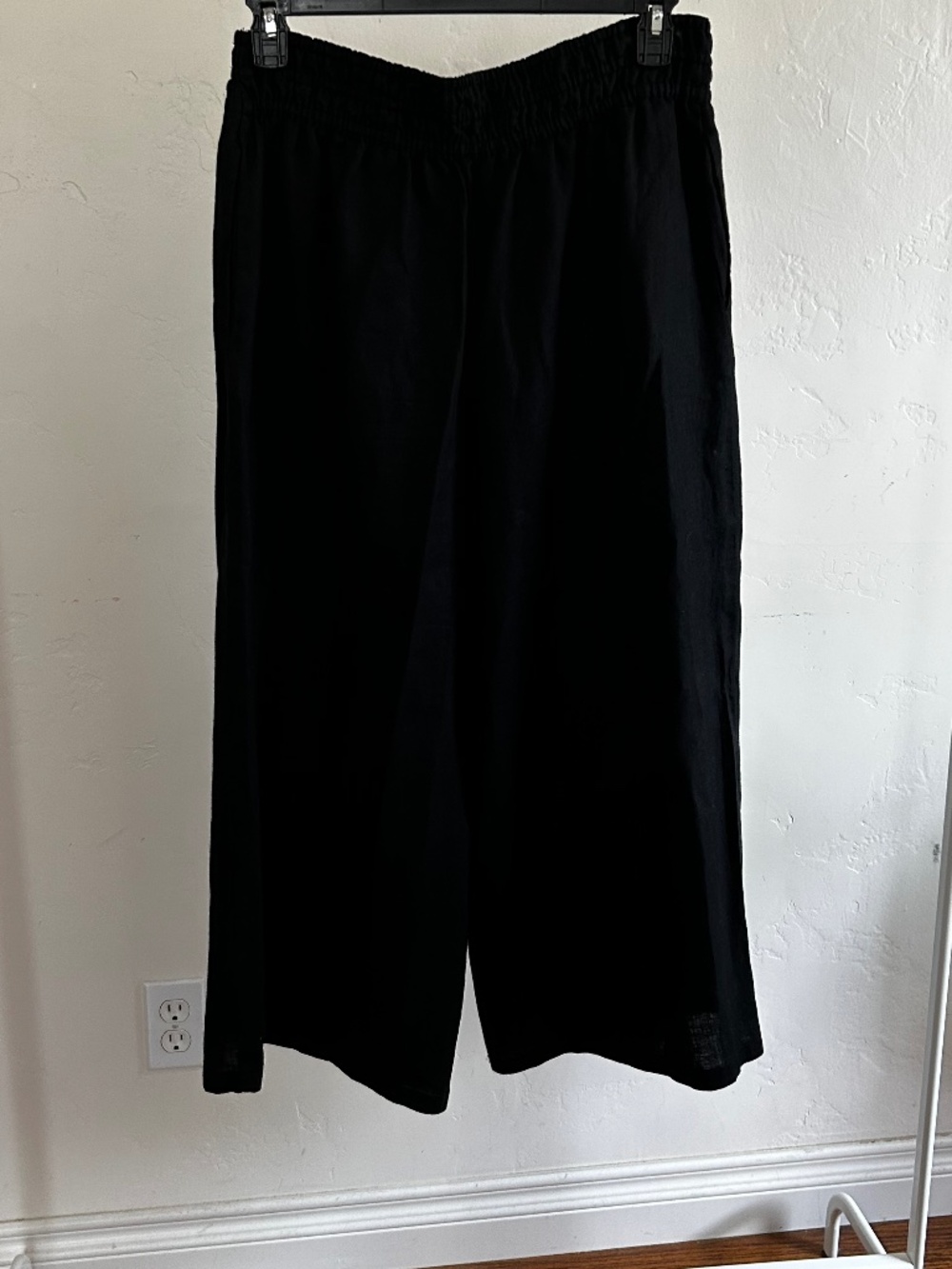Anthropologie Linen Wide Leg Crop Pant